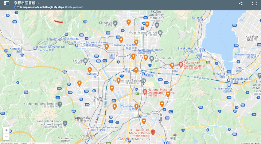 京都市図書館マップ